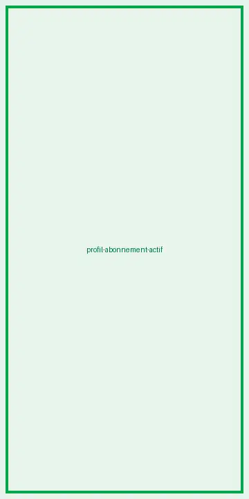 Écran Abonnement actif avec la carte enregistrée et la prochaine échéance